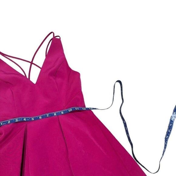 TOPSHOP magenta pink strappy fit and flare formal dress SIZE 2 - Picture 8 of 9